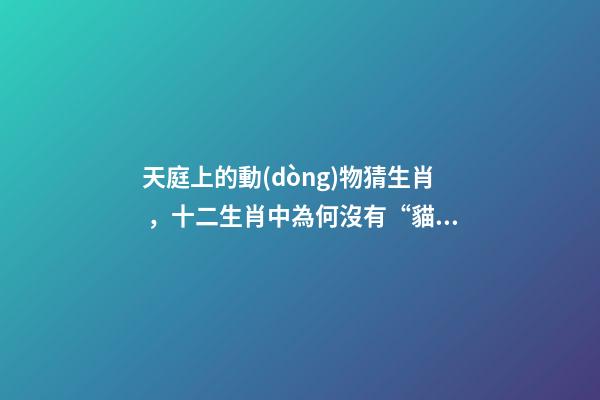 天庭上的動(dòng)物猜生肖，十二生肖中為何沒有“貓”這一屬相